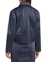 Camille Snake-Embossed Faux Leather Jacket