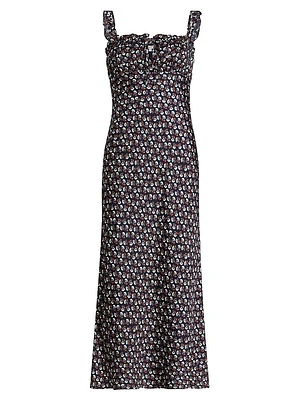 Marion Foulard Print Midi-Dress