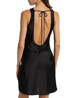 Amira Satin Tie-Back Minidress