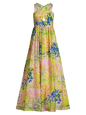 Floral Halterneck Maxi Dress