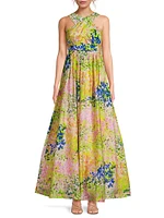 Floral Halterneck Maxi Dress