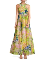 Floral Halterneck Maxi Dress