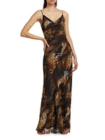 Christine Leopard Print Silk Slip Dress