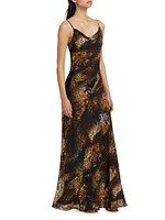 Christine Leopard Print Silk Slip Dress