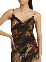 Christine Leopard Print Silk Slip Dress