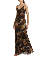 Christine Leopard Print Silk Slip Dress