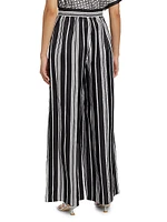 Lillian Wide-Leg Linen-Blend Pants