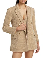 Riva Tweed Double-Breasted Blazer