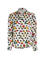 Tyler Polka Dot Silk Button-Up Blouse