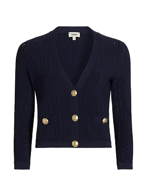 Irvin Pointelle Cropped Cardigan