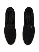 Nubuck Crocodile Leather Loafers