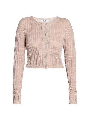 Kiko Linen-Blend Crop Cardigan