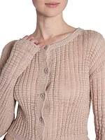 Kiko Linen-Blend Crop Cardigan