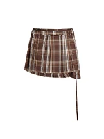 College Check Wrap Miniskirt