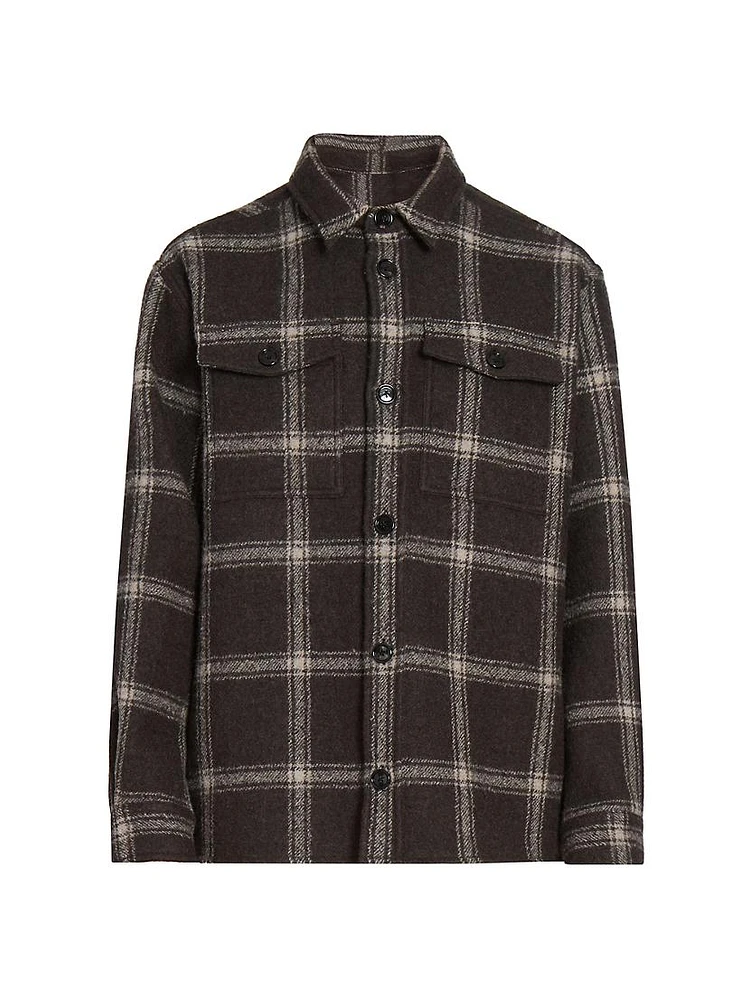 Plaid Wool-Blend Overshirt