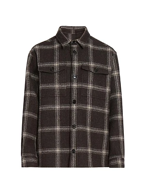 Plaid Wool-Blend Overshirt