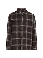 Plaid Wool-Blend Overshirt