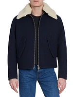 Shearling Collar Wool Jacket