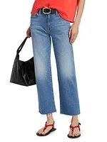 Mid-Rise Rambler Zip Ankle Fray Jeans