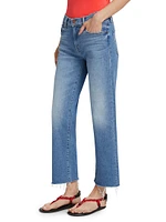 Mid-Rise Rambler Zip Ankle Fray Jeans