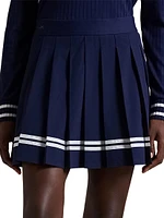 Pleated Striped Skort