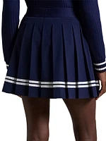 Pleated Striped Skort