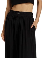 Pima Cotton Wide-Leg Pants