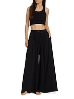 Pima Cotton Wide-Leg Pants