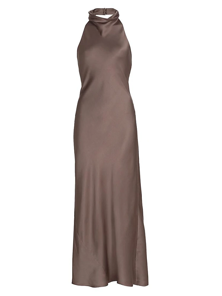 Eliana Silk Halter Maxi Dress