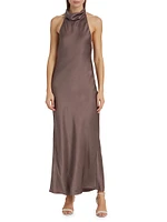 Eliana Silk Halter Maxi Dress