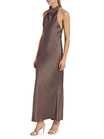 Eliana Silk Halter Maxi Dress