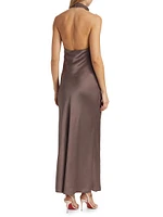 Eliana Silk Halter Maxi Dress