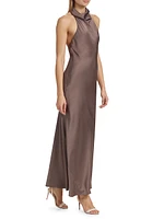 Eliana Silk Halter Maxi Dress