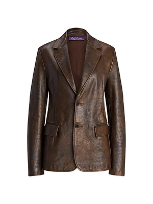 Tomasso Distressed Leather Blazer