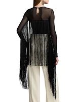 Mesh Yoke Fringe Top