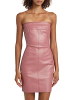 Waxed Bustier Strapless Minidress