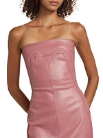 Waxed Bustier Strapless Minidress