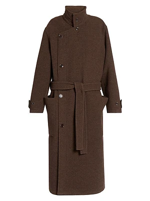 Wool Belted Long Coat