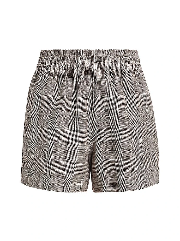 Kam Plaid Linen Shorts