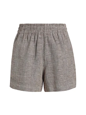 Kam Plaid Linen Shorts