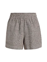 Kam Plaid Linen Shorts