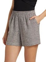 Kam Plaid Linen Shorts