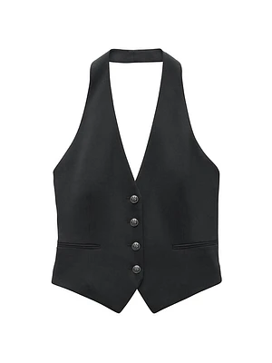 Ethel Crepe Halter Vest