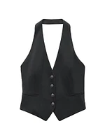 Ethel Crepe Halter Vest