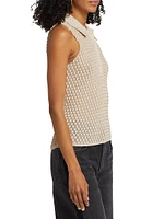 Georgia Sleeveless Knit Polo Top