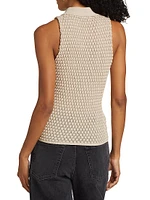 Georgia Sleeveless Knit Polo Top