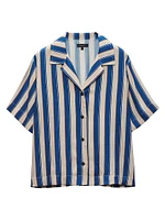 Declan Silk Striped Camp Shirt