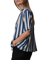 Declan Silk Striped Camp Shirt