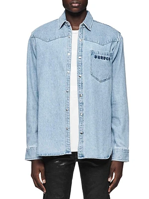 Western Denim Button-Front Shirt