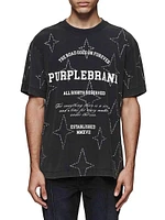 Rhinestone Star Cotton Jersey T-Shirt